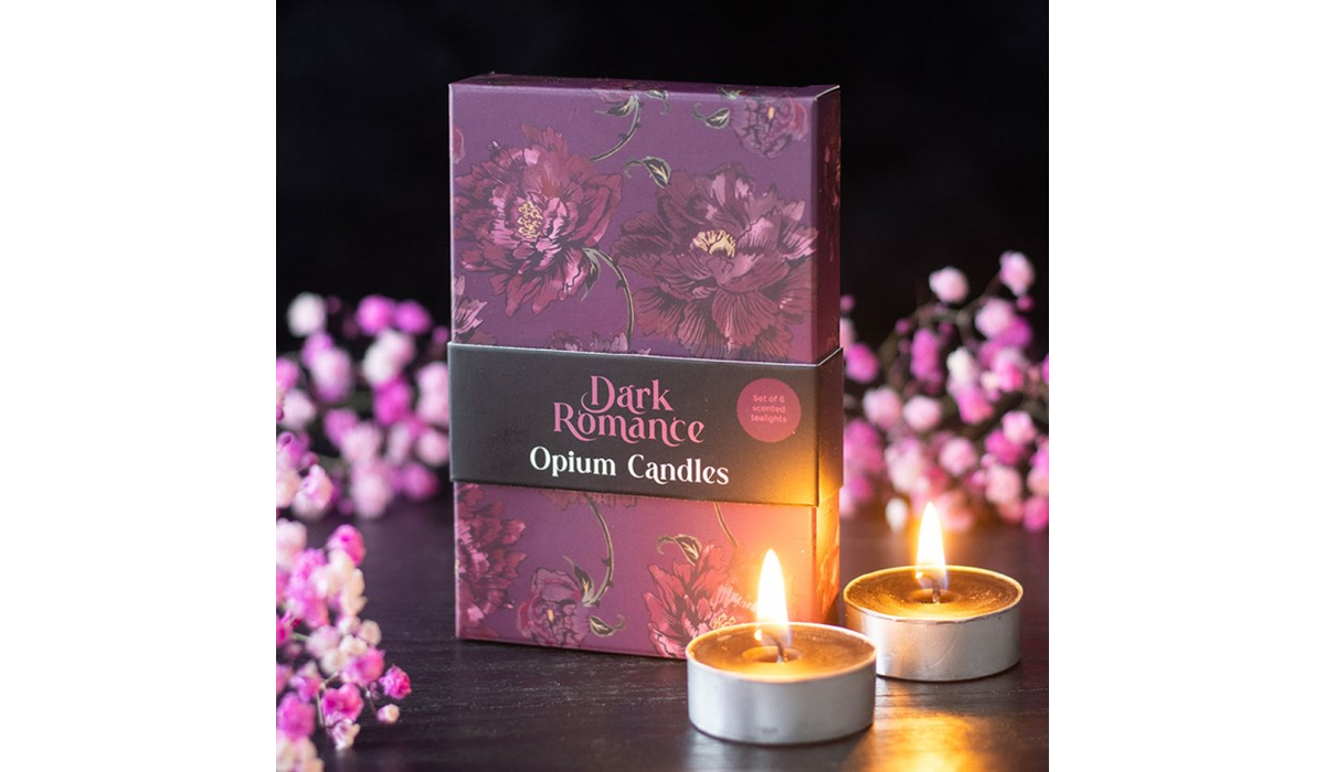 Dark Romance Opium Scented Tealight Candles – Gothic Floral Tealight Set