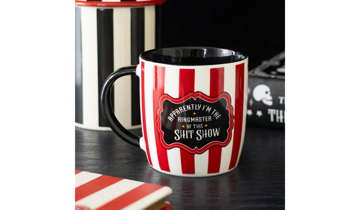 Ringmaster Mug – “Shit Show” Circus Gothic Coffee Cup