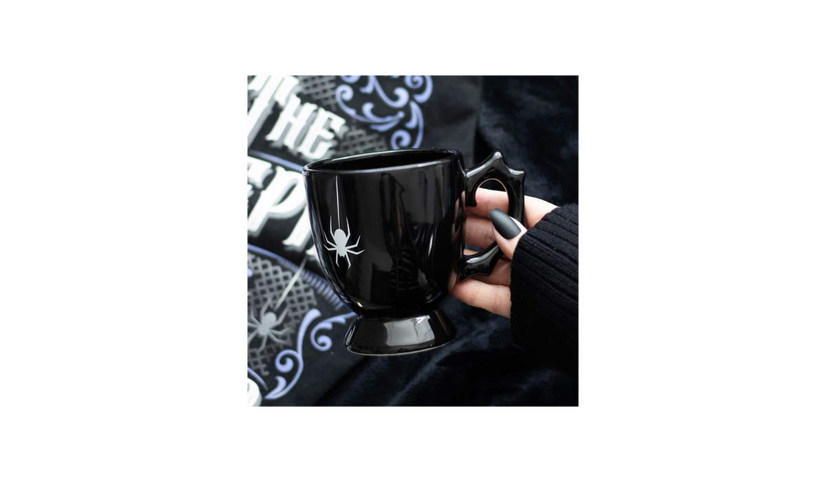Black Spider Web Handle Gothic Mug