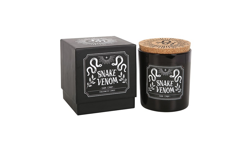 Thumbnail: Snake Venom Dark Opium Scented Candle – Gothic Black Glass Ritual Candle