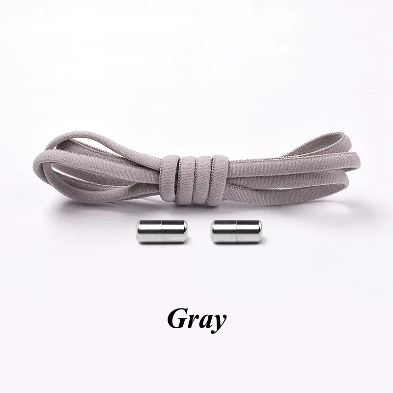 Thumbnail: 1Pair No Tie Shoelaces Round Elastic Shoe Laces for Kids and Adult Sneakers
