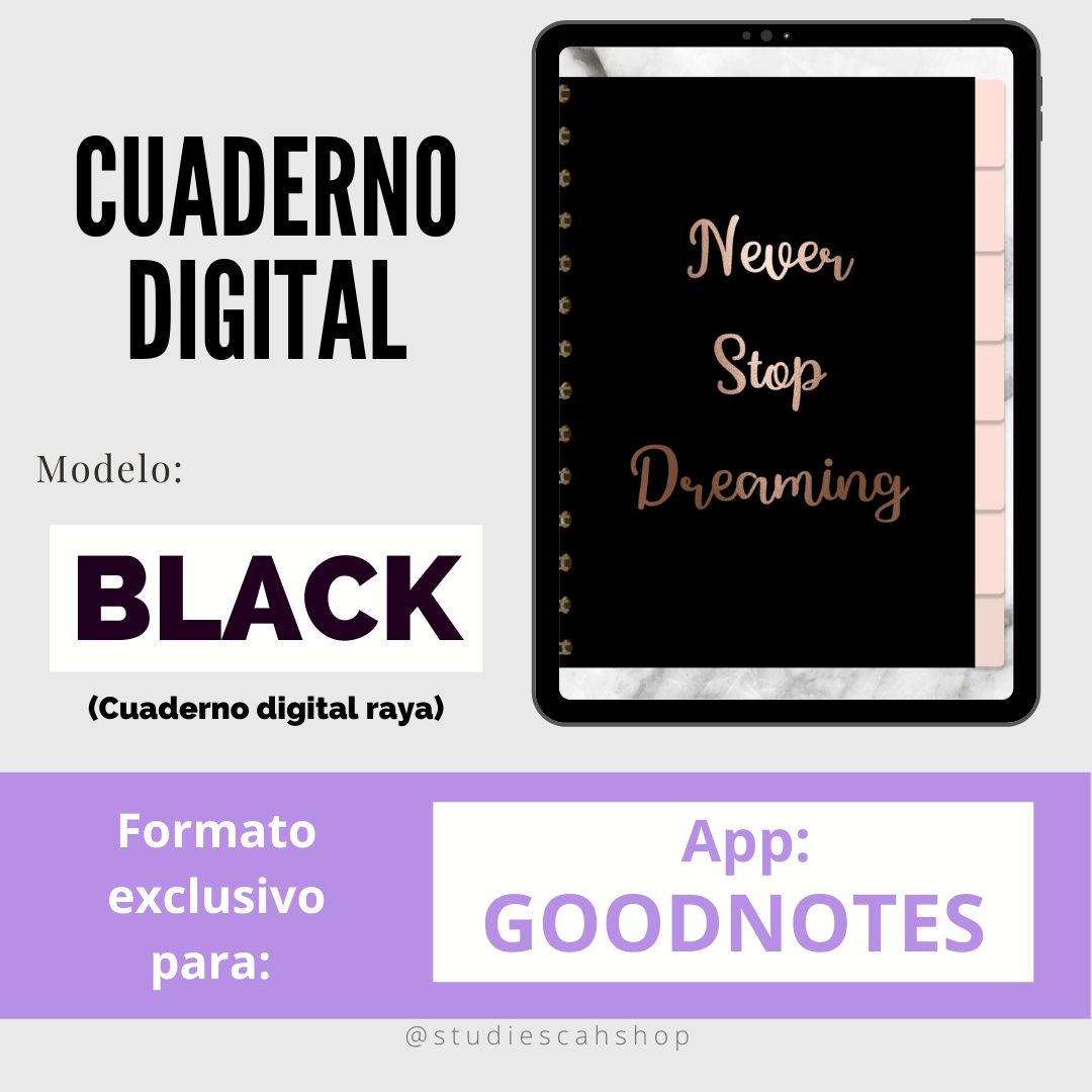 Cuaderno digital Black (raya) - Goodnotes
