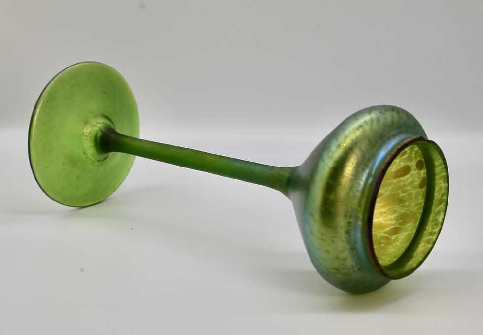 Thumbnail: Loetz Art Glass Iridescent Green Vessel circa 1900