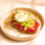 AVOCADO TOAST WITH BEET HUMMUS