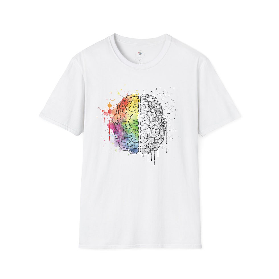 Thumbnail: Neurodiversity Adult Unisex Shirt, Colorful Brain Art, Mental Health Awareness