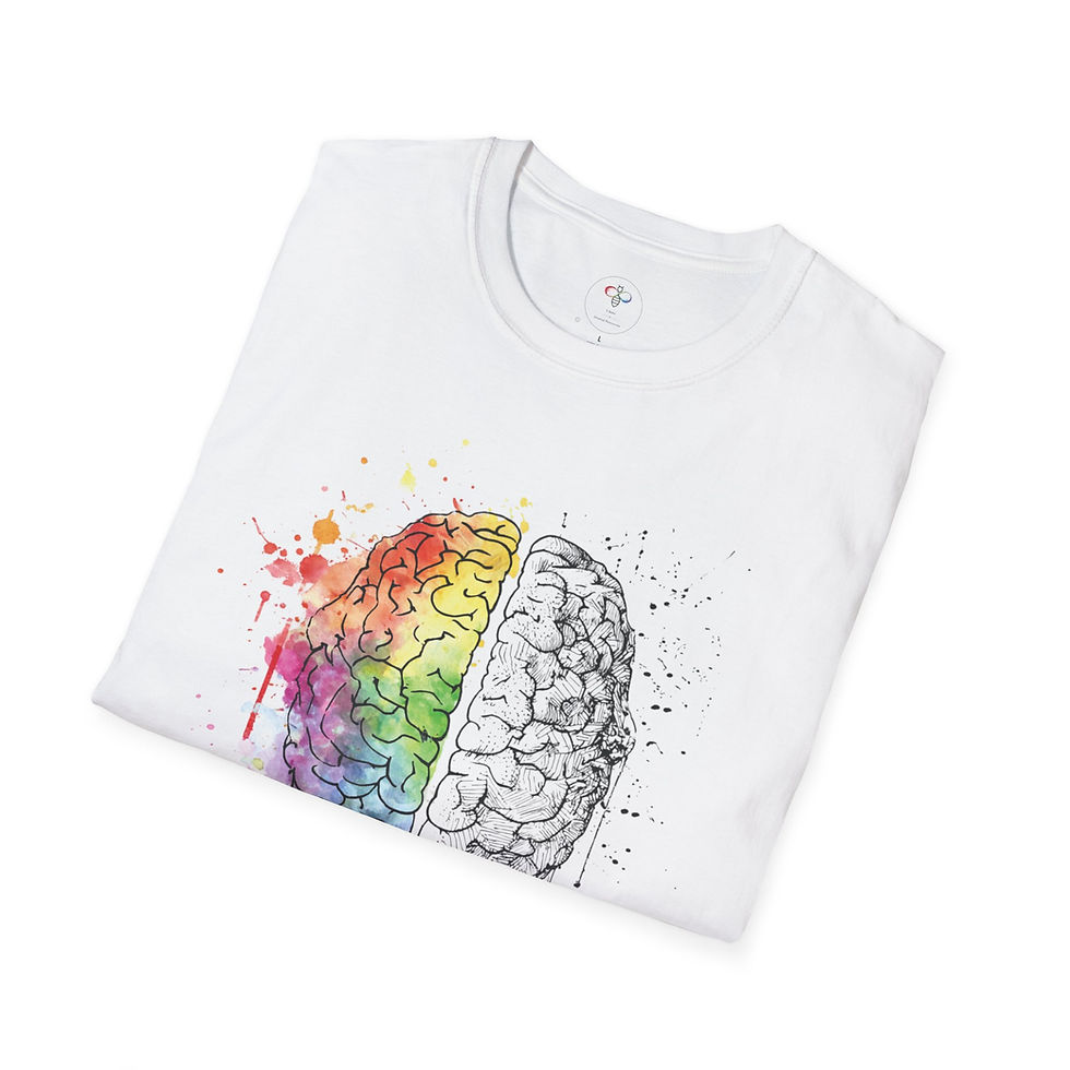 Thumbnail: Neurodiversity Adult Unisex Shirt, Colorful Brain Art, Mental Health Awareness