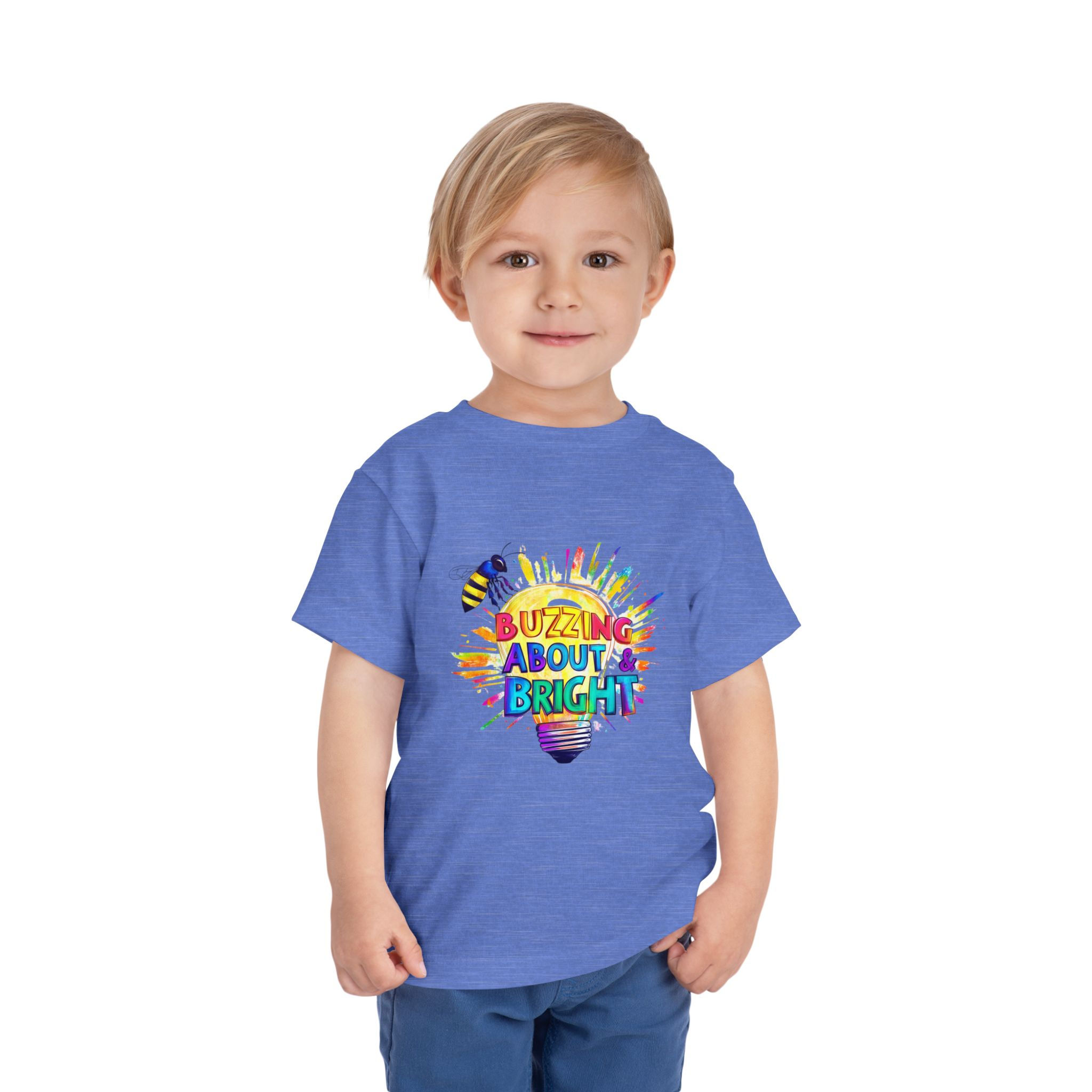 Buzzing About & Bright Toddler Tee | Cute Kids Summer Shirt | Fun Bee Design