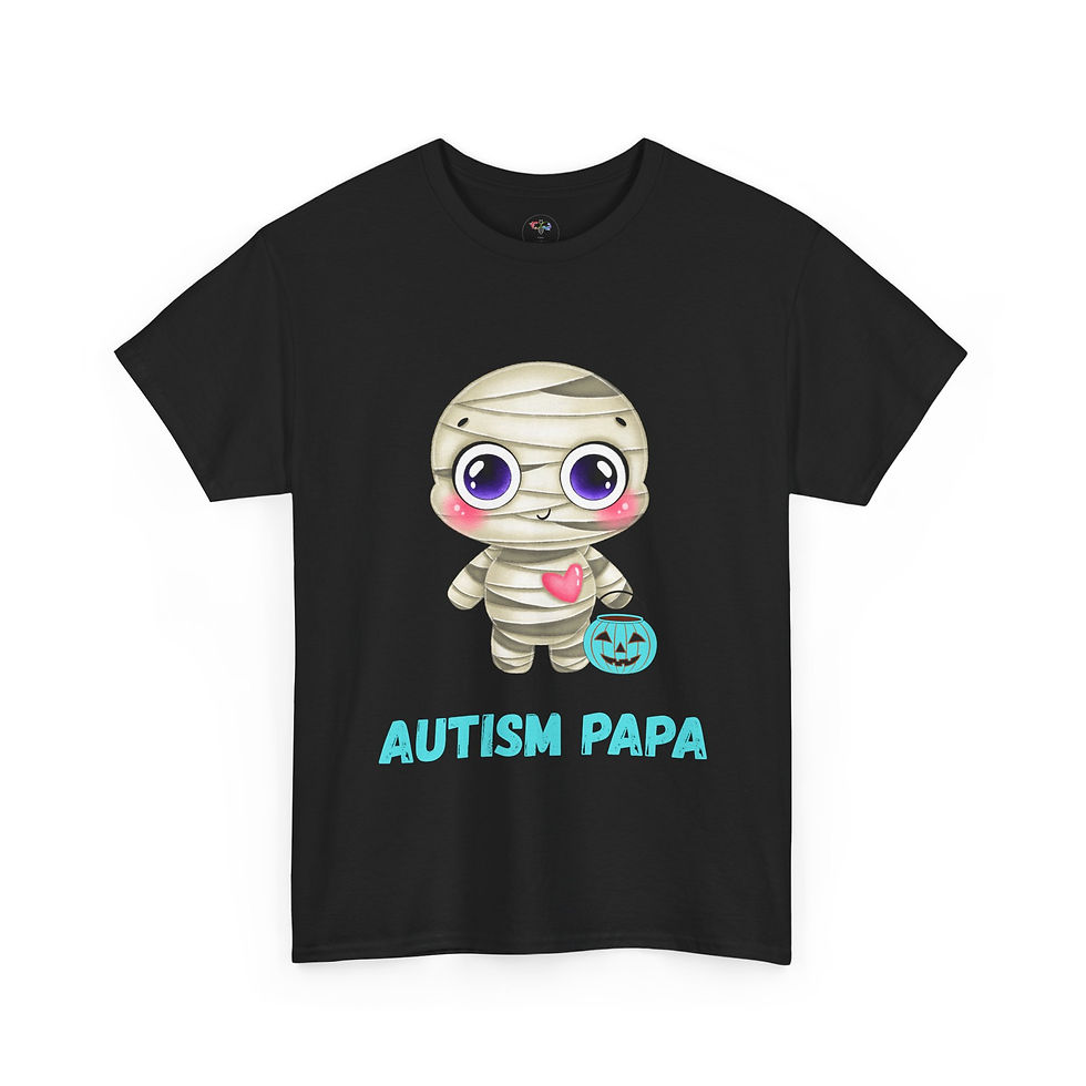 Cute Autism Papa Mummy Halloween Shirt, Autism Acceptance, Blue Bucket Awareness