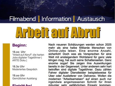 Filmabend zum Thema "Arbeit auf Abruf"