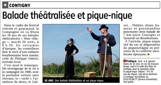 Rencontre du Piquenchâgne et de la compagnie en LA à Contigny