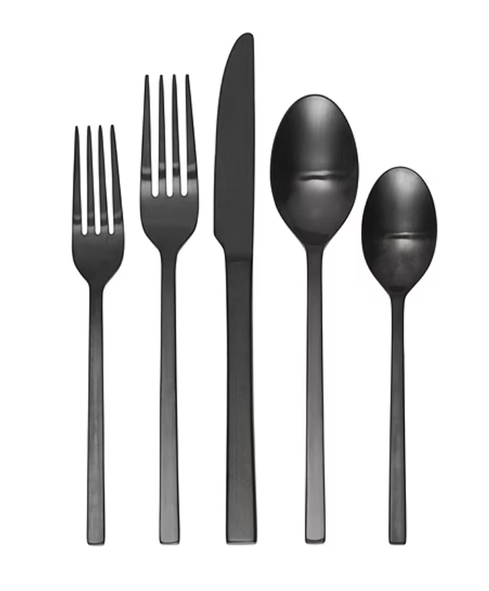 Black matte flatware set