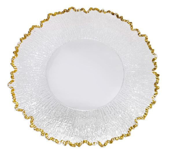 Elegant gold-rimmed charger plate