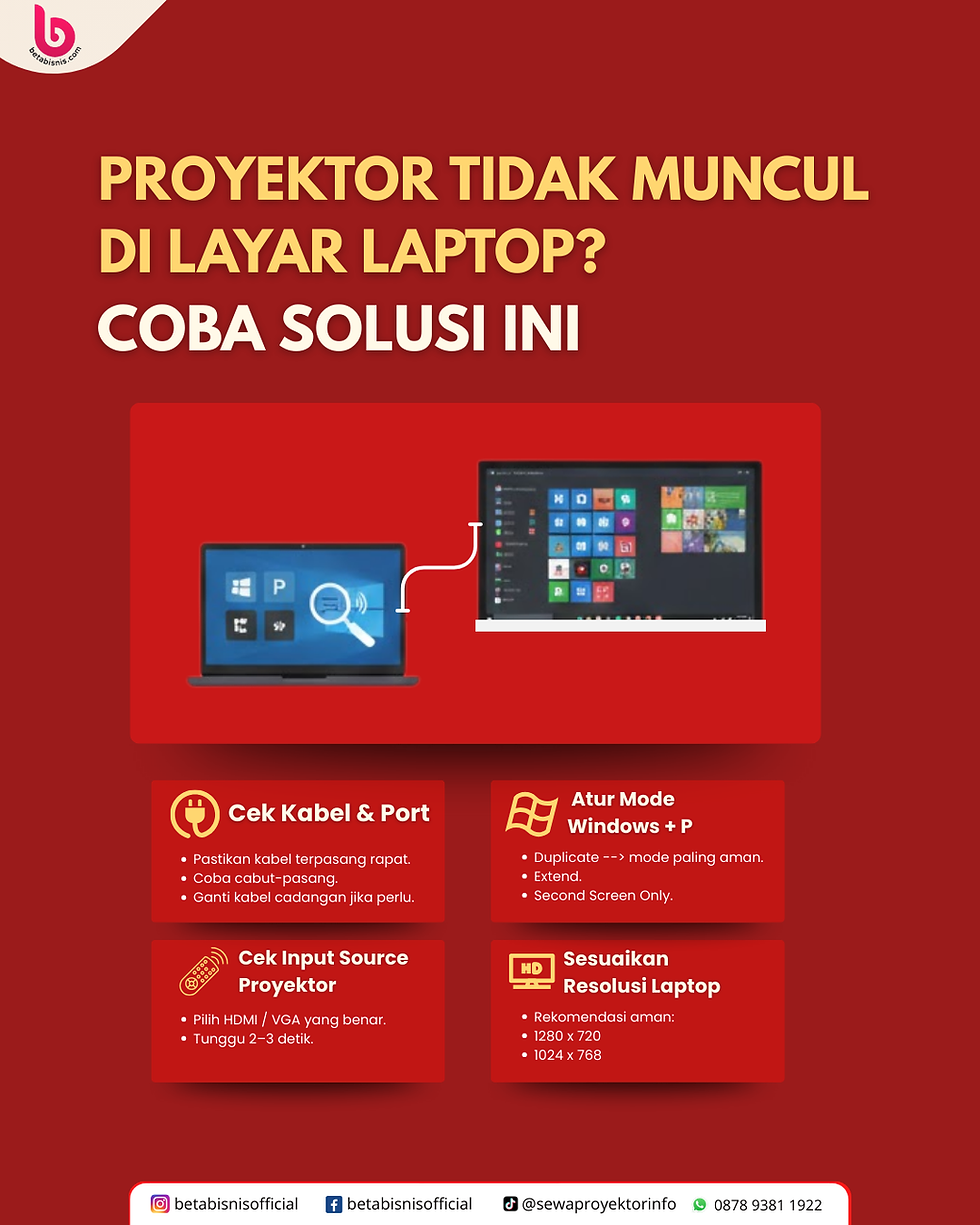 Cara Mengatasi Proyektor Tidak Tampil di Layar Laptop