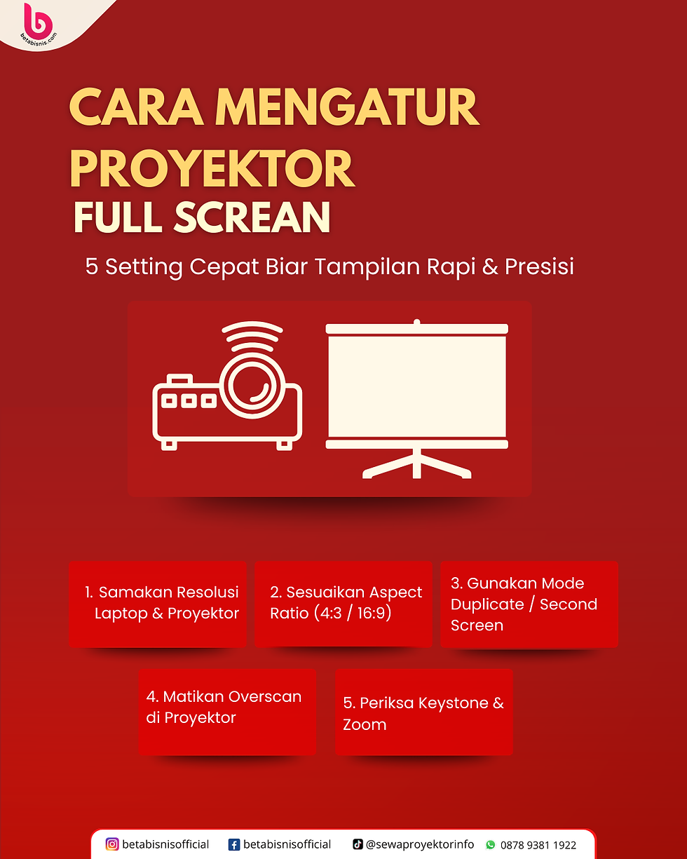 Cara Setting Proyektor Agar Full Screen dan Tidak Terpotong