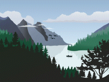 BC Mountain lake clipart