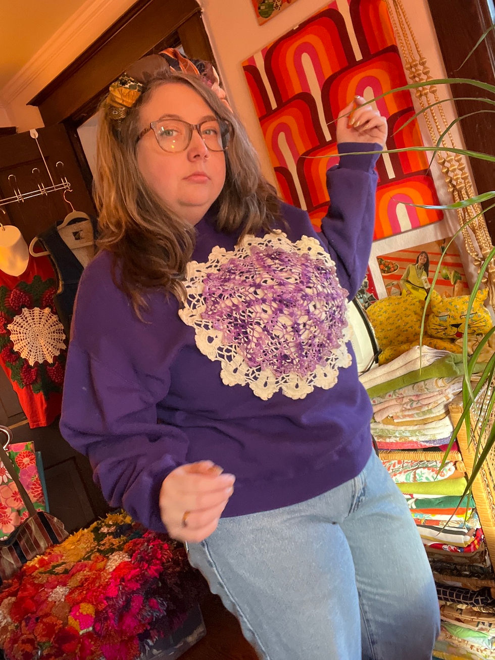 Thumbnail: Two Doilies Are Better Than One Sweatshirt