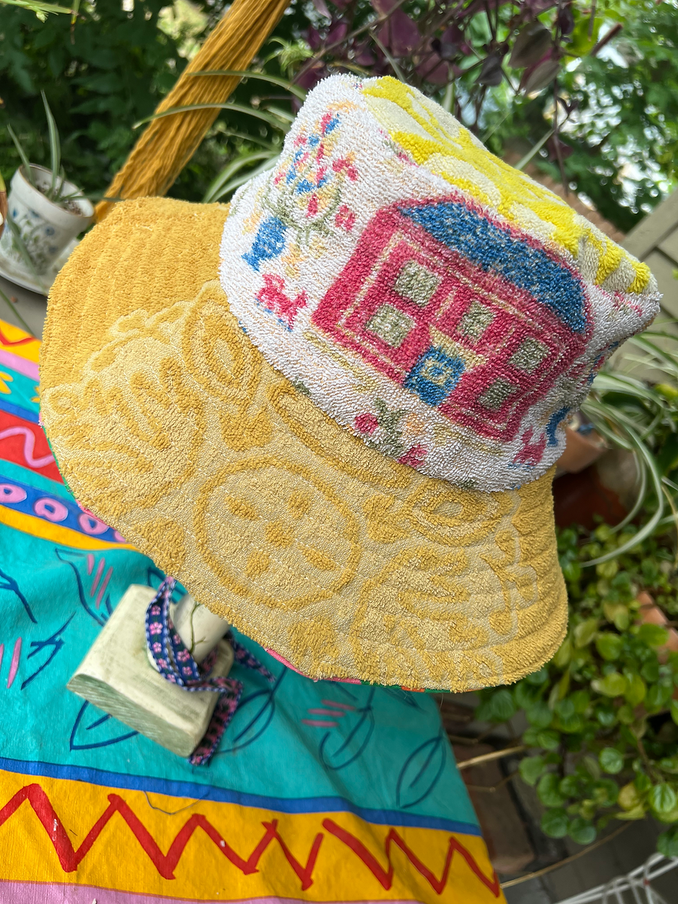 Thumbnail: Terrycloth Bucket Hat - Home Sweet Home