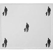 Father Walking with Child Duvet Cover by Images_Galore