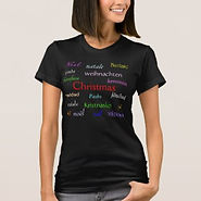 Christmas Around The World In Black And Colors T-Shirt