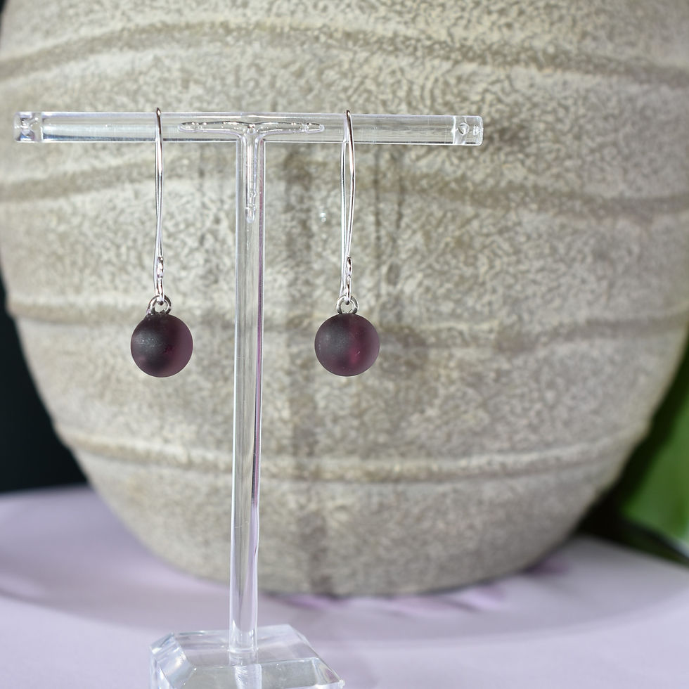 Thumbnail: "Hendricks Blackberry Gin Earrings"  Fine Silver