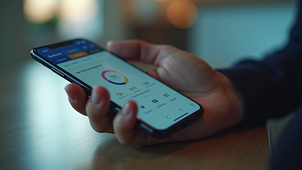 Eye-level view of smartphone with app management screen