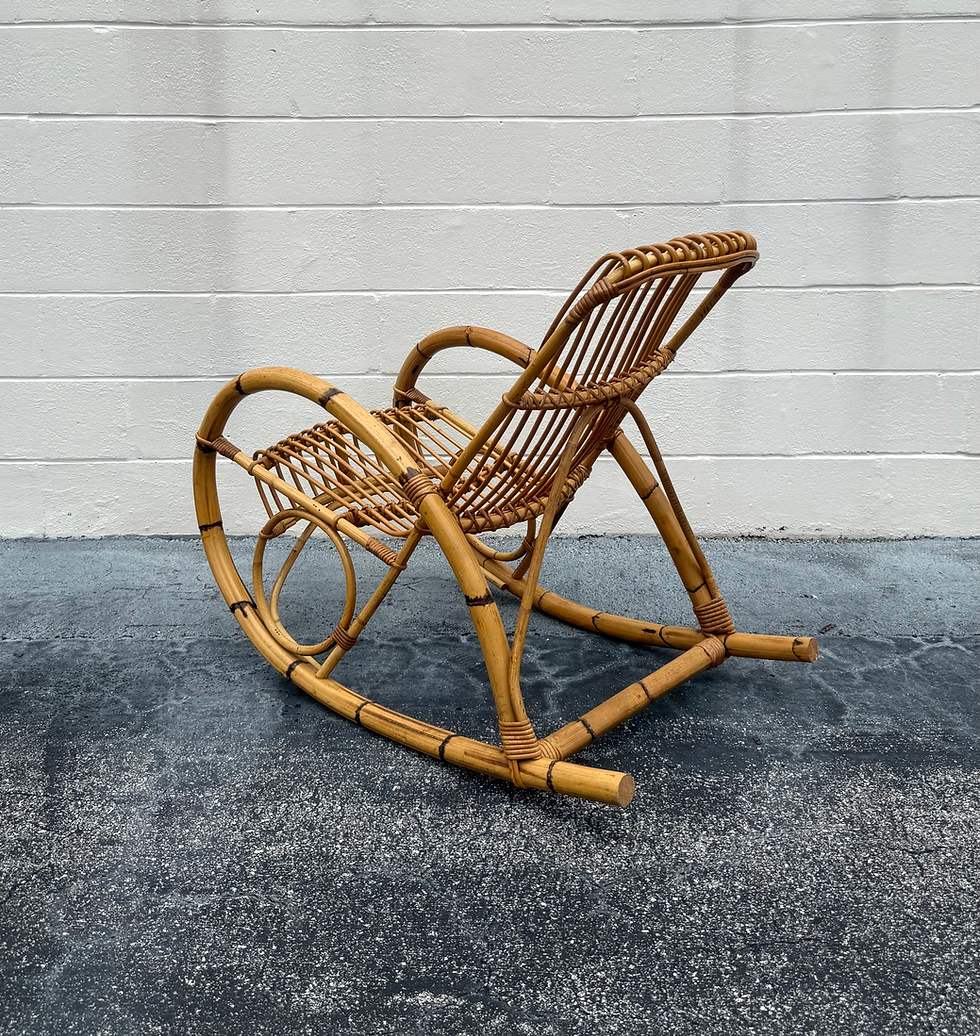 Thumbnail: Vintage MCM Franco Albini Rattan Rocking Chair