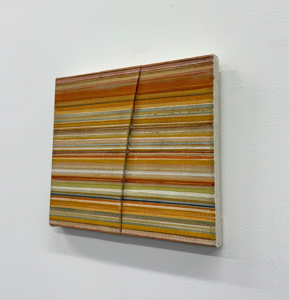 Thumbnail: Contemporary Signed Striped Abstract Painting on Canvas