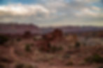 View from the Sunset Point trail in Capital Reef National Park, just after the sunset