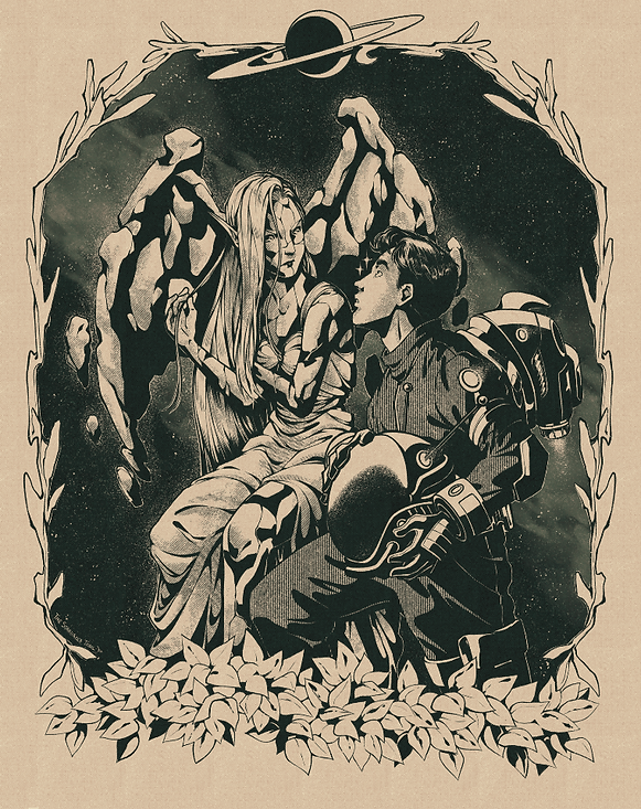 astronaut asteroid fairy romance love space scifi galaxy