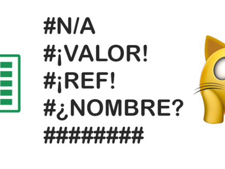 TIPOS DE ERRORES EN EXCEL