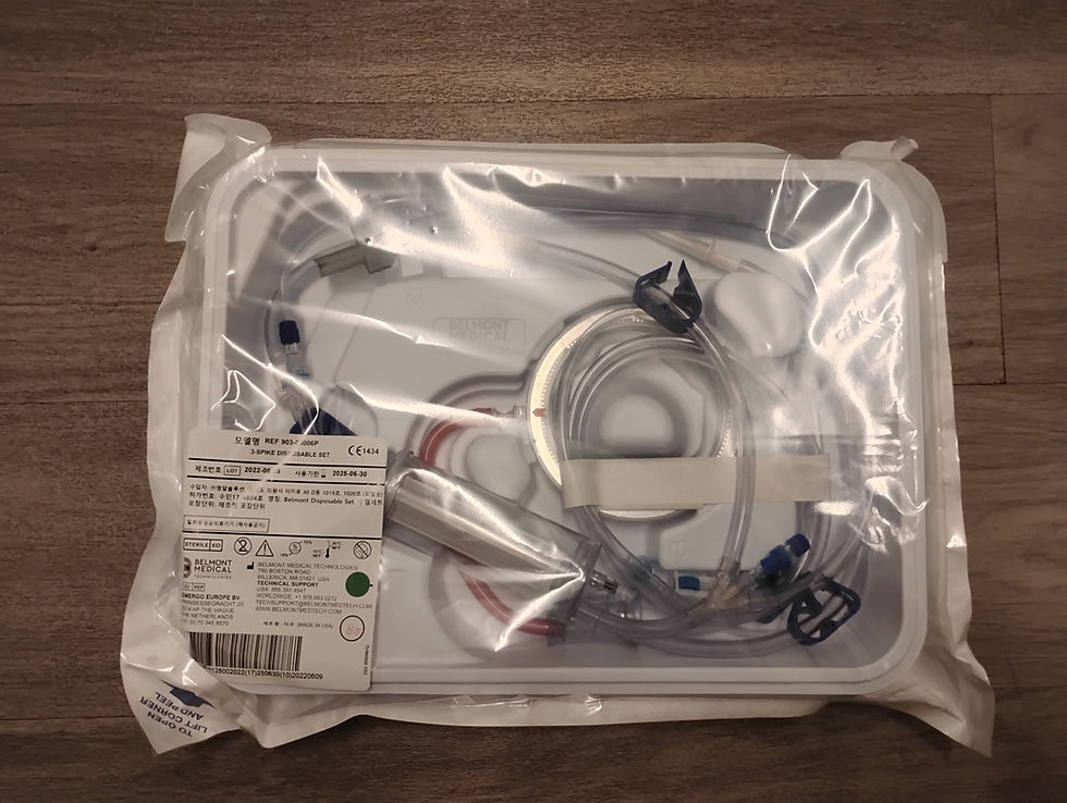 Belmont 3 spike disposable set