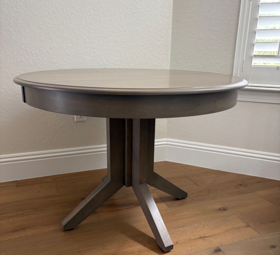 Canadian-Made Solid Wood Round Pedestal Dining Table with Leaf