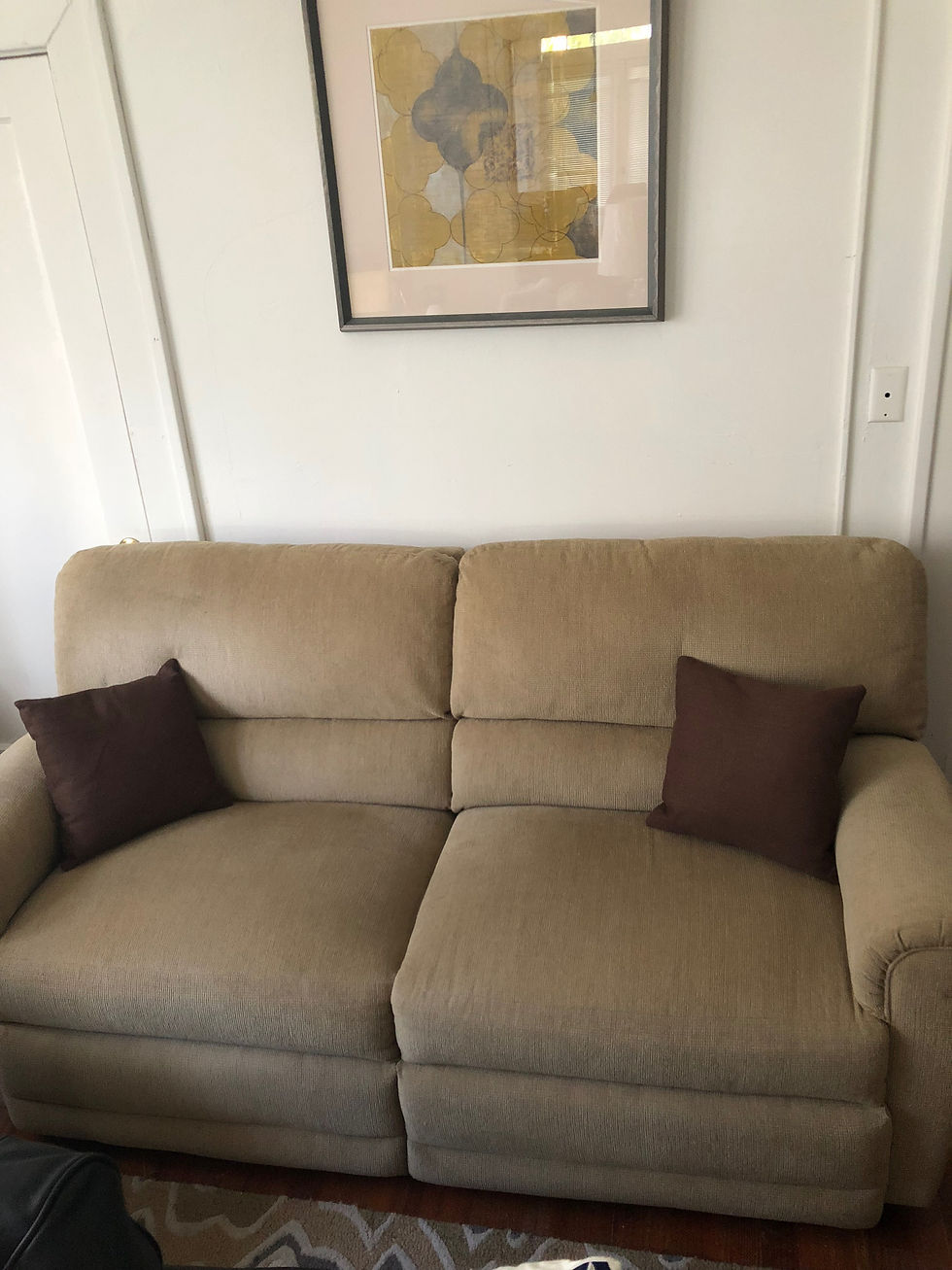 Cozy Upholstered Reclining Love Seat Sofa