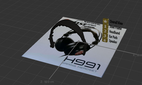 Showcase of Part of the Headphone