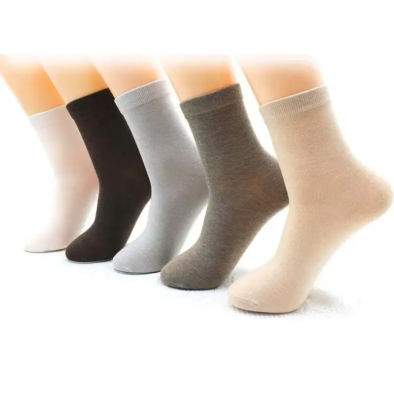 Thumbnail: 5 /10 Pairs Spring Women's Solid  Thin Colourful Bamboo  Socks