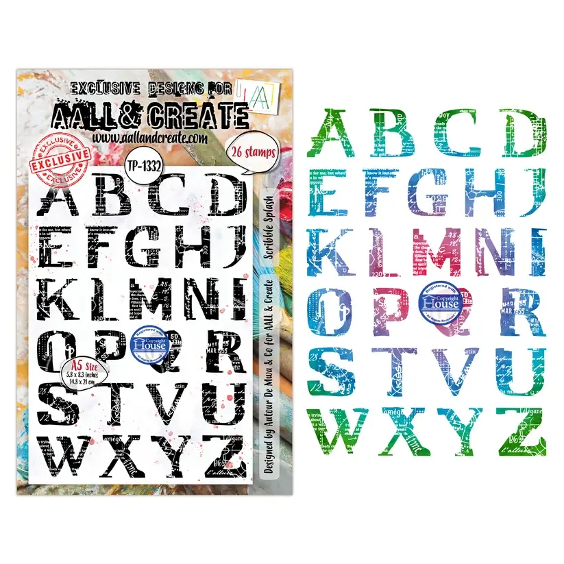 Scribble Splash - A5 Stamp Set By AALL & Create - Craftmania Stock Photo1