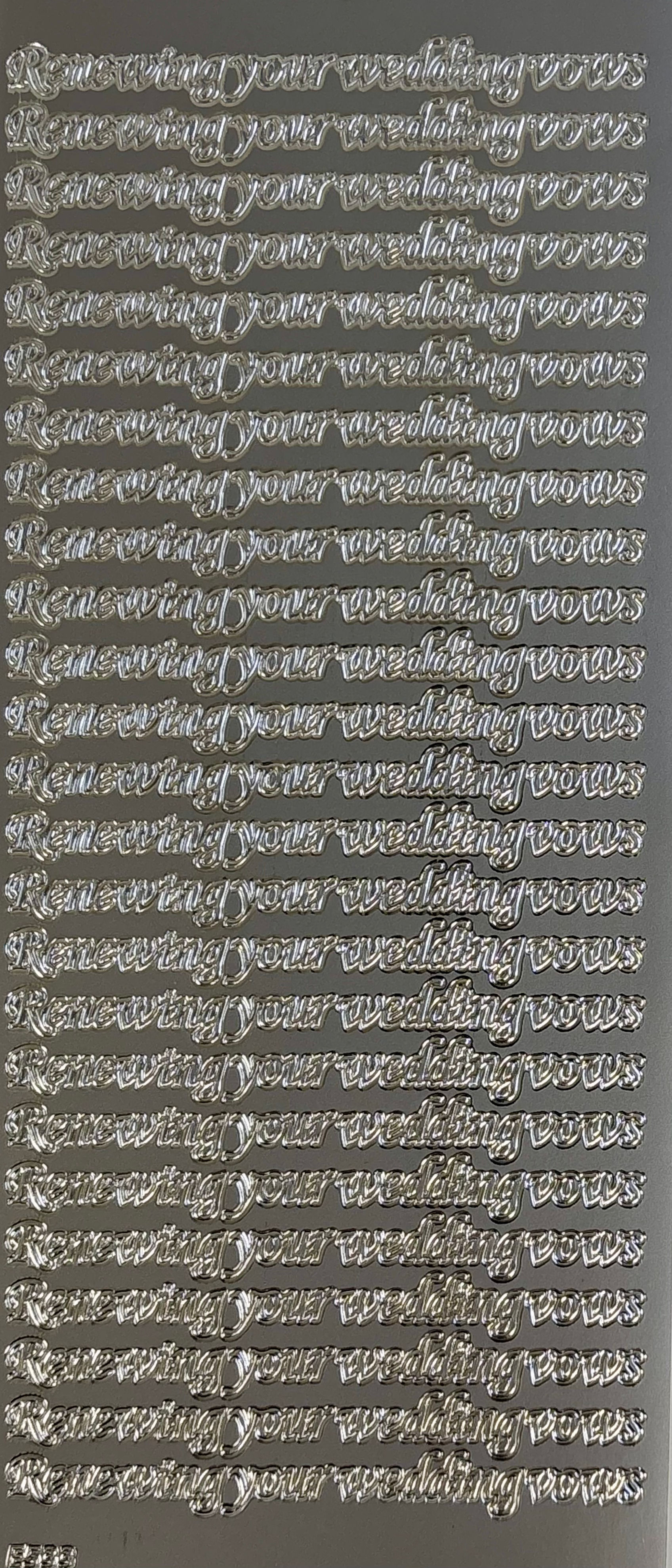 Renewing Your Wedding Vows - Silver - Peel Off  - Craftmania Stock Photo 1