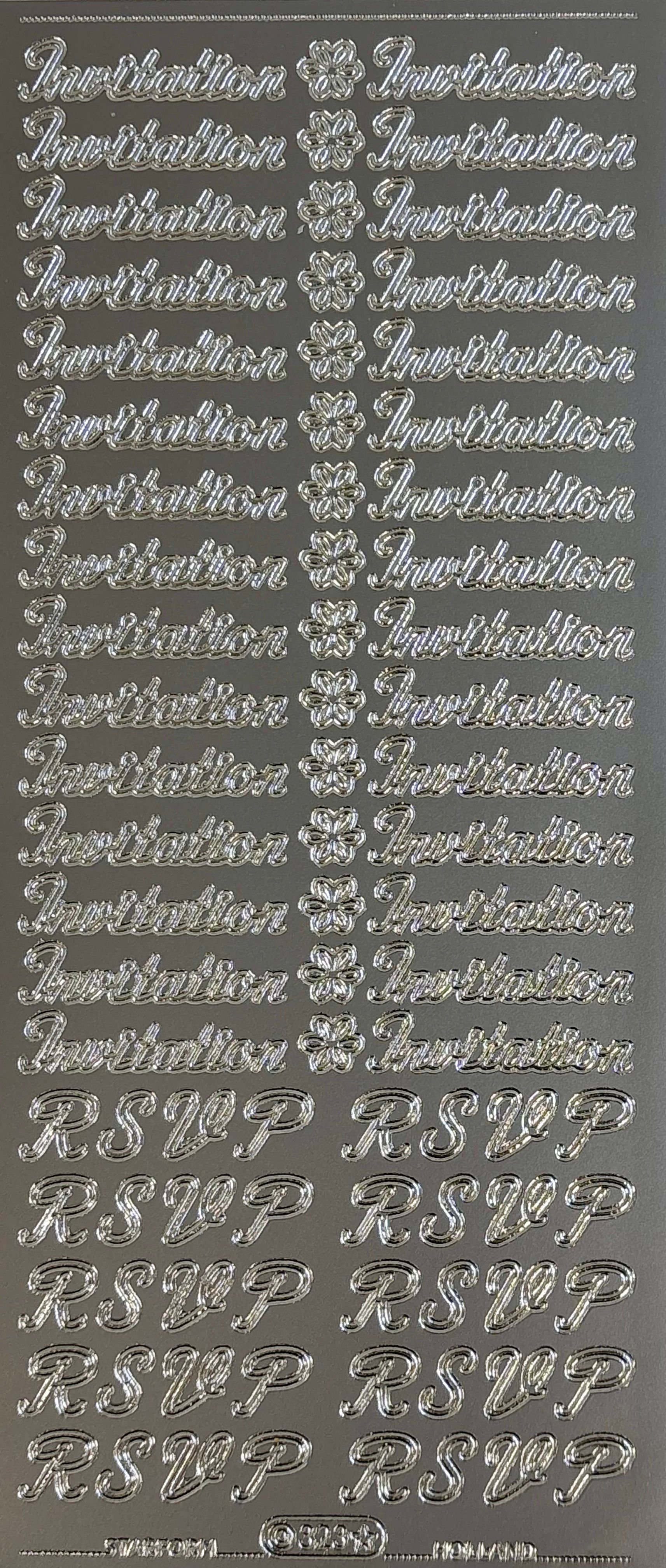 Invitation / RSVP - Silver - Peel Offs - Craftmania Stock Photo 1
