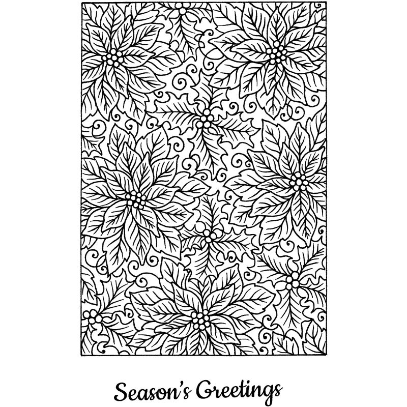 Poinsettias And Holly - A6 Clear Stamp By Sweet Dixie - Craftmania Stock Photo 1