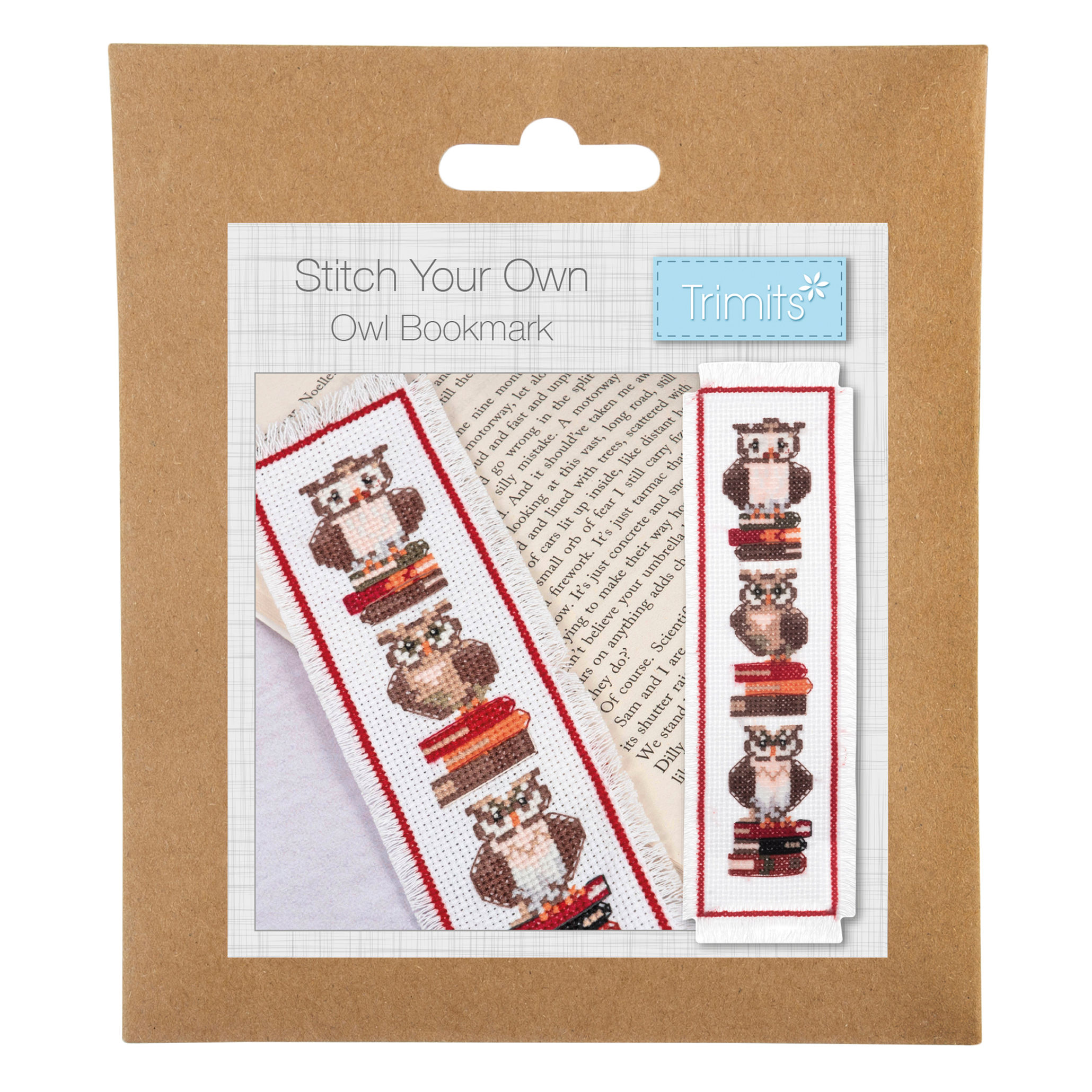 Owls - Counted Cross Stitch Kit: Bookmark By Trimits - Craftmania Stock Photo 1