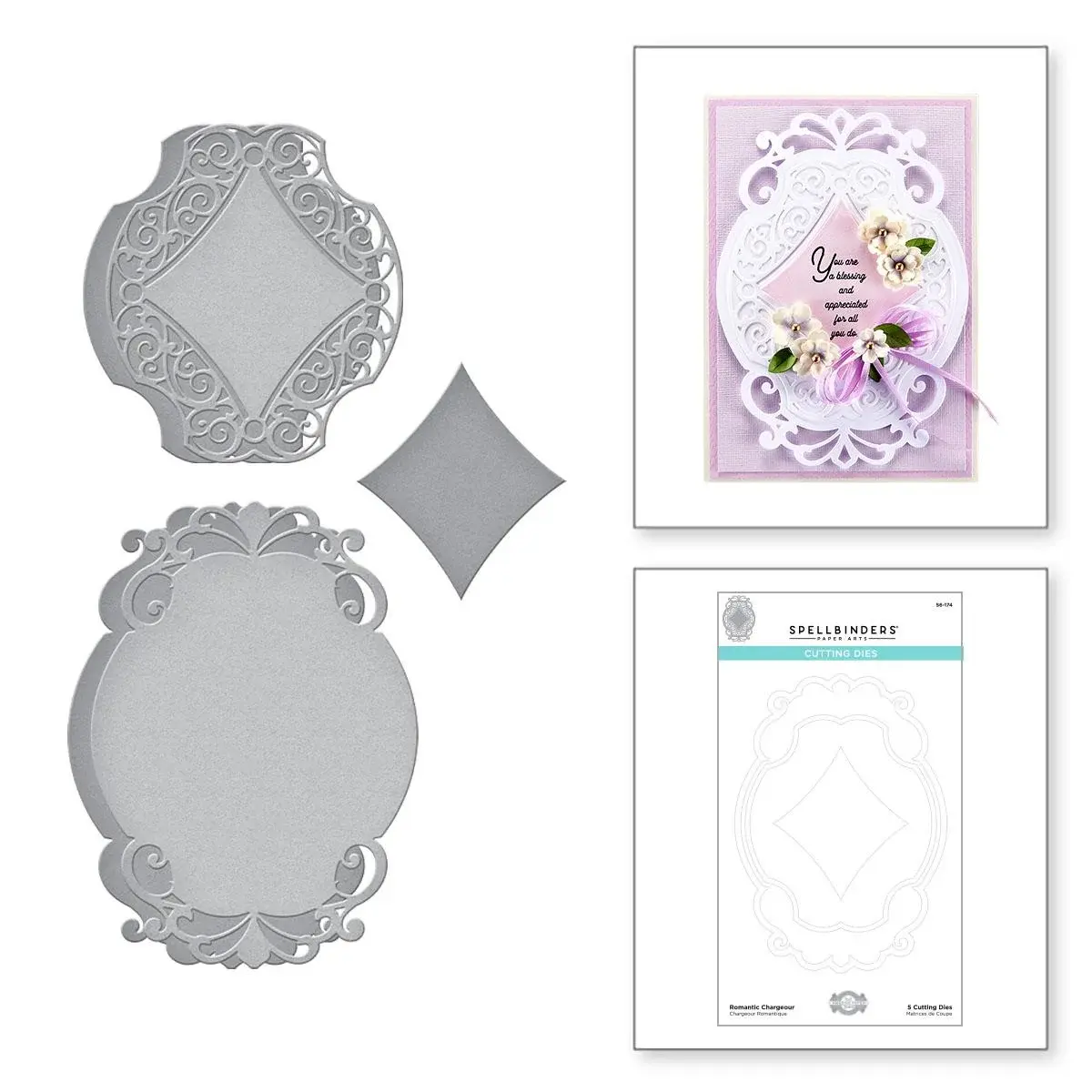 Spellbinders - Etched Die - Romantic Chageour - Craftmania Stock Photo