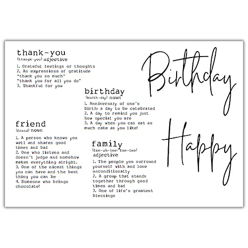 Dictionary Definitions - Stamp Set By Sweet Huni Designs - Craftmania Stock Photo 1