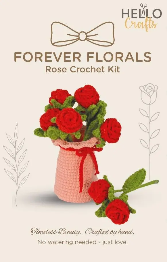 Red Roses Crochet Kit By Creative World of Crafts - Craftmania Stock Photo 1