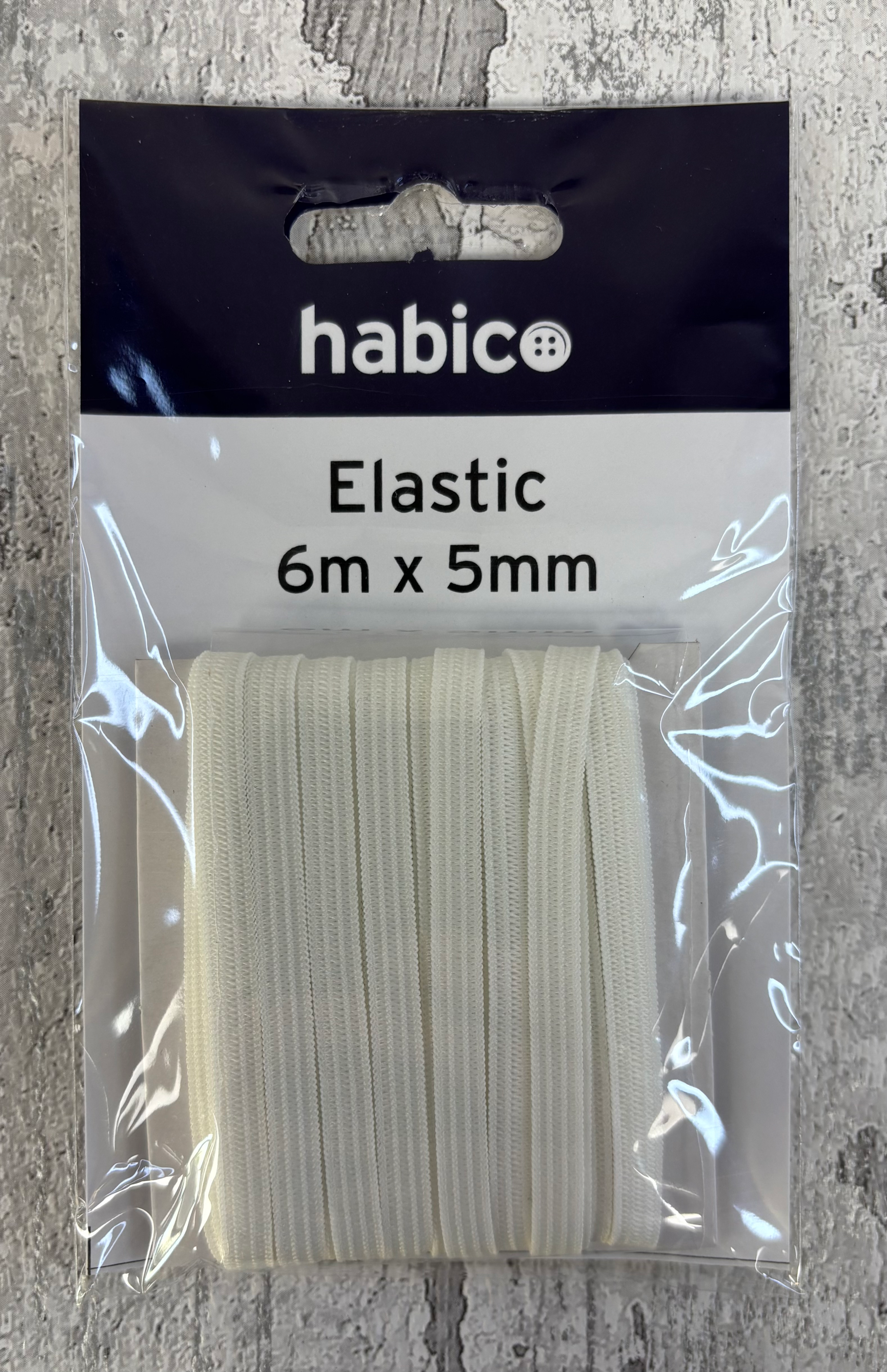Braided Elastic - 6mm Wide White By Habico - Craftmania Stock Photo 1