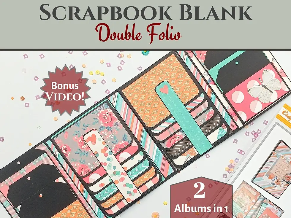 Double Folio - DIY Scrapbook Blanks - 2 Sets - Black & Kraft By Craftreat - Craftmania Stock Photo 1