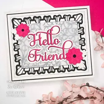 Thumbnail: Hello Friend - Shadowed Craft Die By Sue Wilson - Craftmania Stock Photo 3