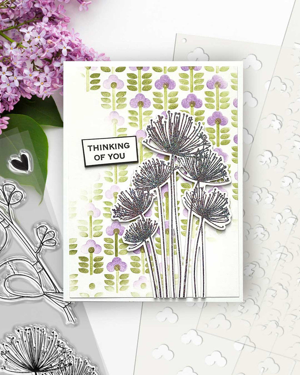Thumbnail: Boho Perfect Poppies x3 Emboss-Ink Layering Stencil Set By Polkadoodles