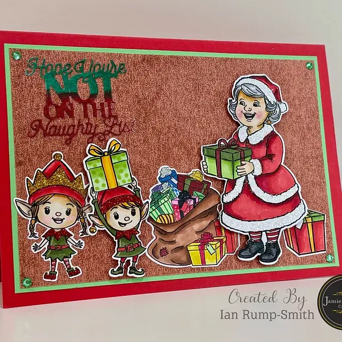 Thumbnail: Mrs Christmas & Elves Stamp & Die Set - The Cuddly Clan by Jamie Rodgers Crafts