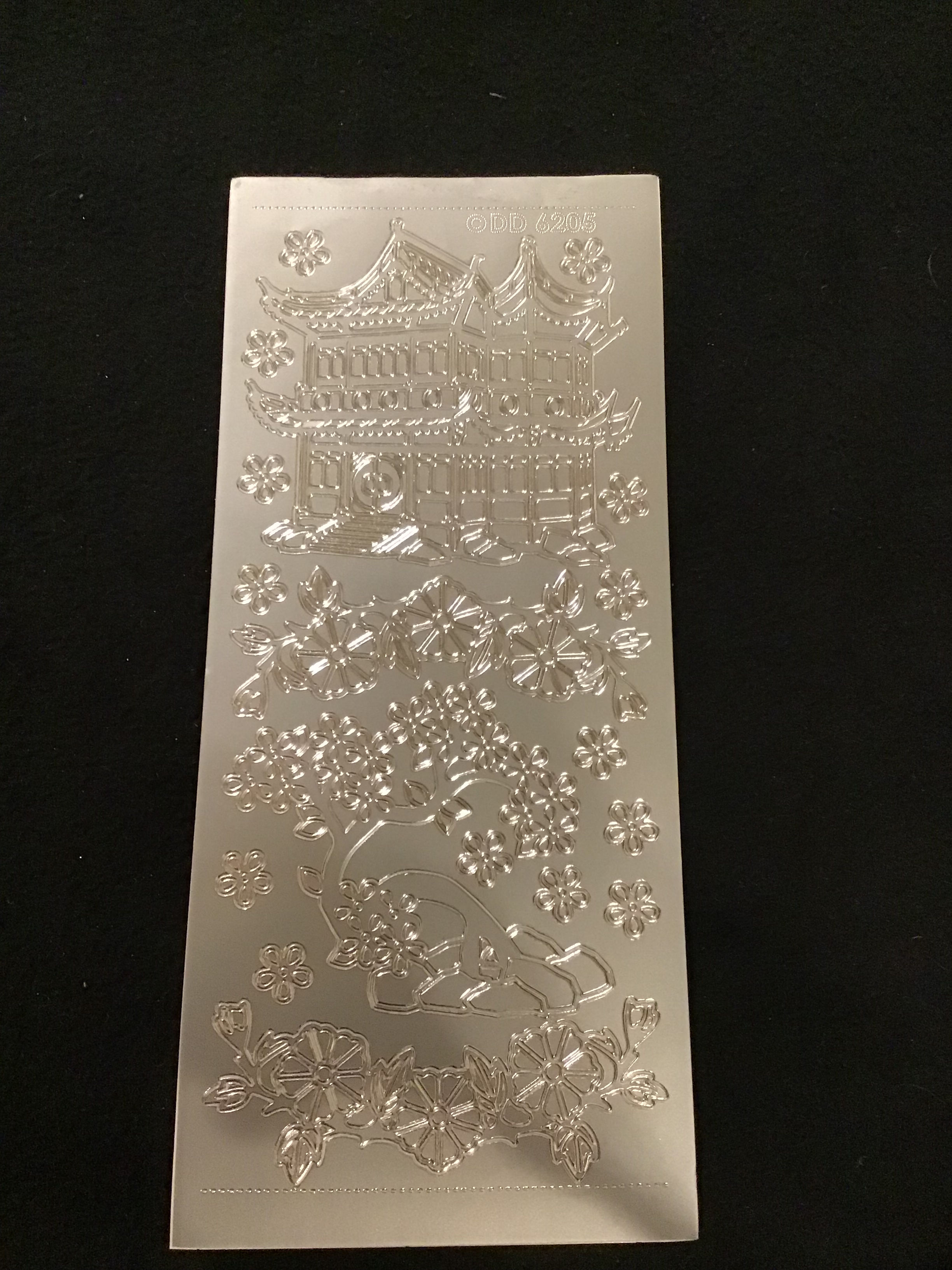 Oriental Flowers - Silver - Peel Offs  - Craftmania Stock Photo 1