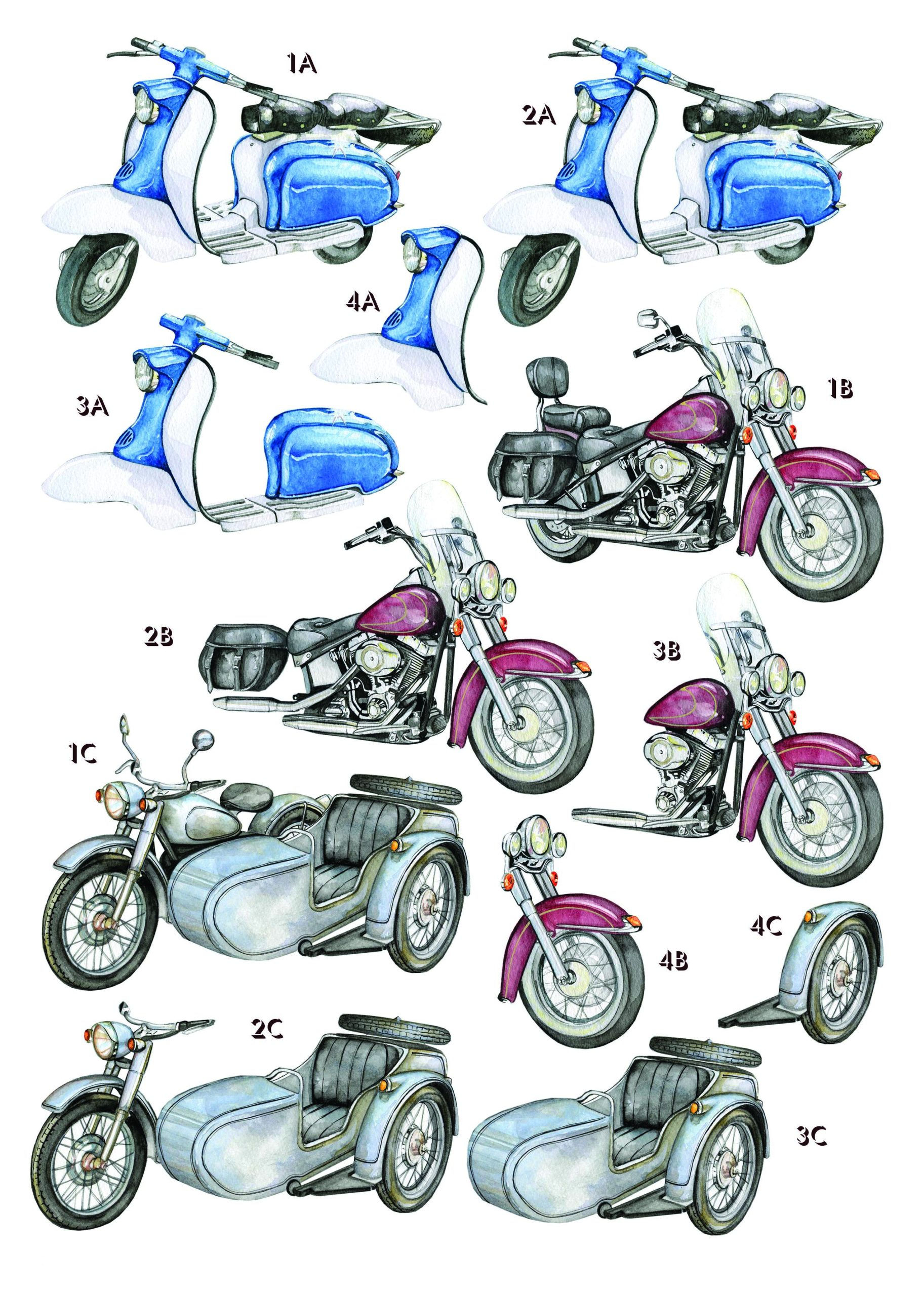 Motorbikes - Die Cut Decoupage By Craft UK - Craftmania Stock Photo 1